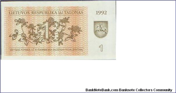 Banknote from Lithuania year 1992