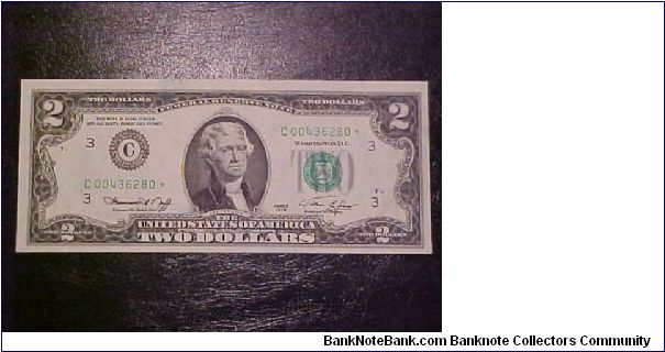 FR 1935-C* Neff-Simon one of 3 consecutive stars! Banknote