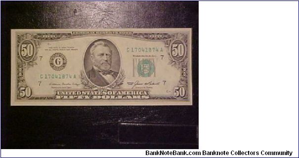 FR 2122-G Ortega-Baker Banknote