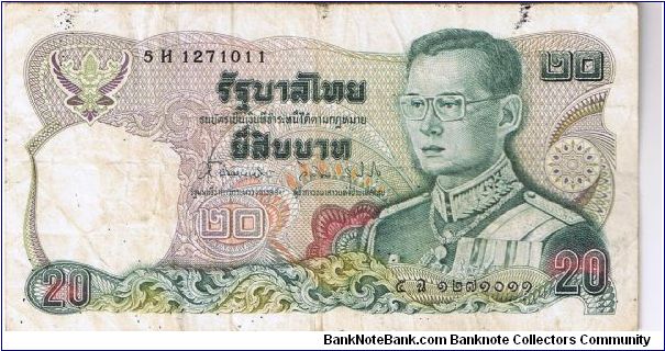 Thailand 1981 20 bahts. Banknote