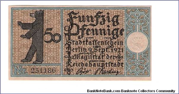German Notgeld
50 Pfenning
Nr. 251186 Banknote