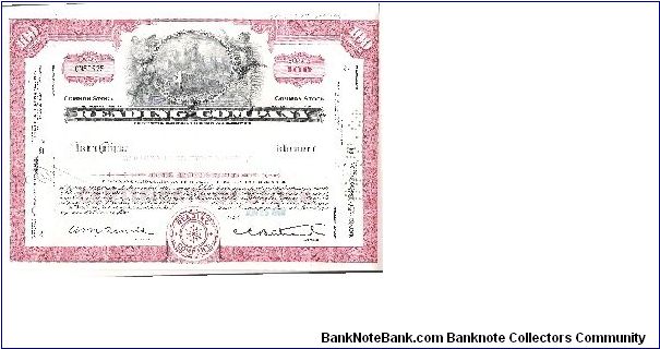 READING COMPANY
100 SHARES

8 X 12 In size

PRINTED BY AMERICAN BANK NOTE COMPANY Banknote