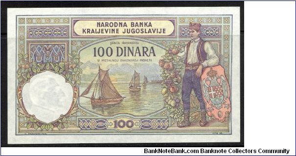 Banknote from Yugoslavia year 1929