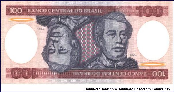 red and purple on multicolour underprint. D. de Caxias at center. Back gray-blue and red; battle scene and sword at center. Banknote