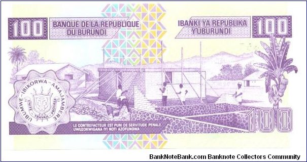 Banknote from Burundi year 1993