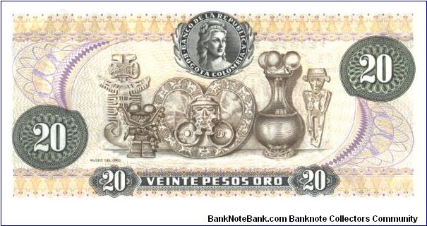 Banknote from Colombia year 1977