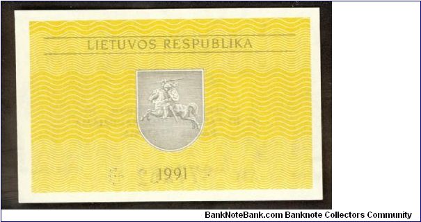 Banknote from Lithuania year 1991