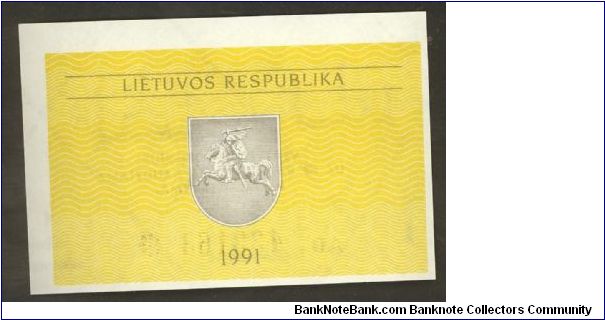 Banknote from Lithuania year 1991