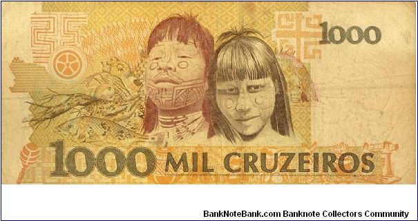 Banknote from Brazil year 1991