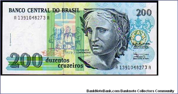 200 Cruzeiros - pk# 229 - Sign.Cèila D.de Mello / Ibrahim Eris Banknote