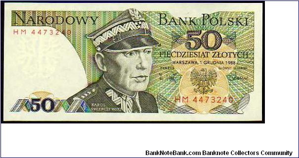 50 Zlotych - pk# 142c - 01.12.1988 - (1975 - 1988) Banknote