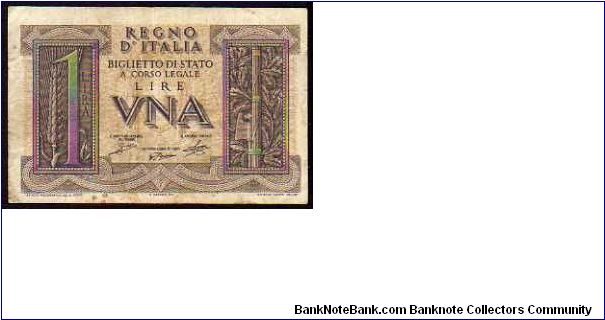 KINGDOM - 1 Lira - pk# 26 Banknote