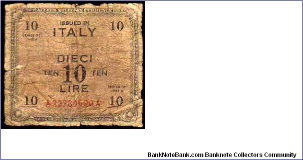 ALLIED MILITARY - 10 Lire - pk# M13 b - WWII - AMC
 Banknote