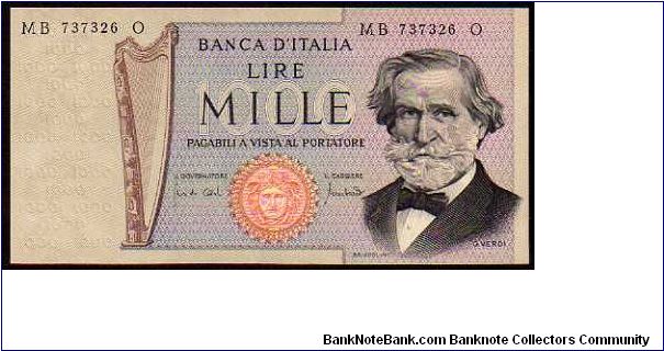 1000 Lire - Pk 101a - sign.Carli & Lombardo Banknote