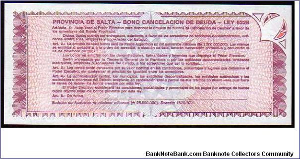 Banknote from Argentina year 1987