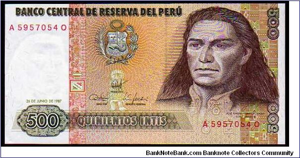 500 Intis

Pk 134b
==================
26-June-1987
================== Banknote