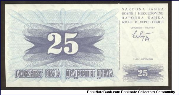 Bosnia 10 Dinara 1992 P11. Banknote