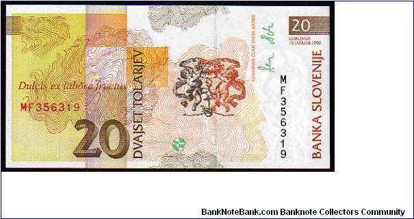 Banknote from Slovenia year 1992