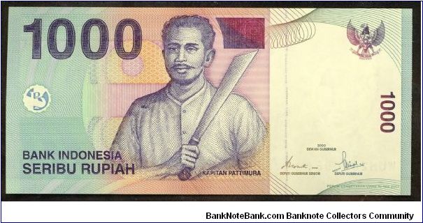 Indonesia 1000 Rupiah 2000 P141 Banknote