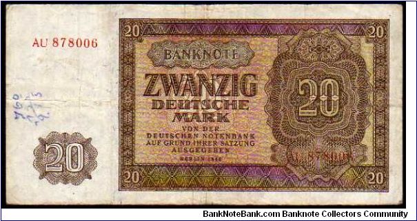 *GERMAN DEMOCRATIC REPUBLIC*
________________

20 Mark
Pk 13b
---------------- Banknote