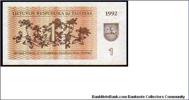 1 Talonas
Pk 39 Banknote