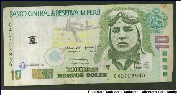 Peru 10 Nuevos Soles 2001 (Current circulation). Banknote