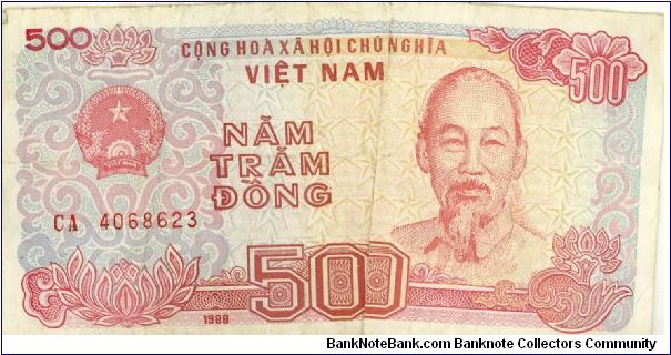 Vietnam 500 Dong 1988 P101. Banknote