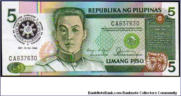 5 Piso

Pk 175
===================
Commemorative Issue-Ovpt
=================== Banknote