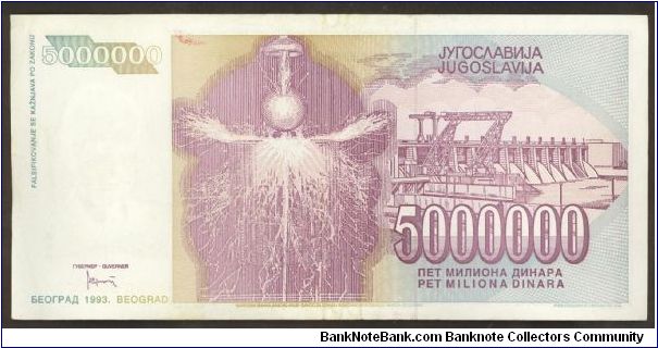 Banknote from Yugoslavia year 1993