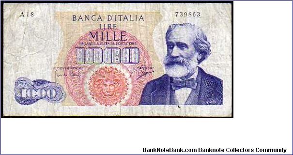 1000 Lire
Pk 96 Banknote