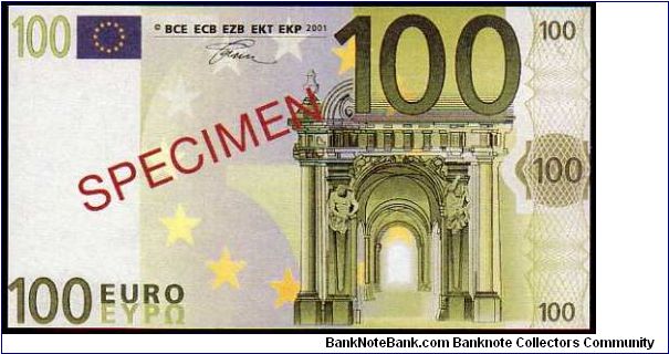 (European Union)

100 Euro
Pk NL

(Specimen) Banknote