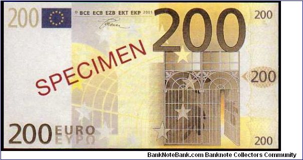 (European Union)

200 Euro
Pk NL

(Specimen) Banknote