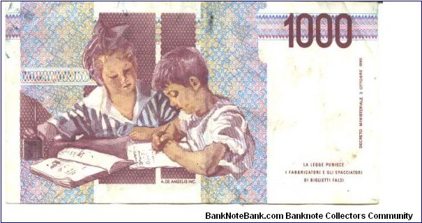 Banknote from Italy year 1990