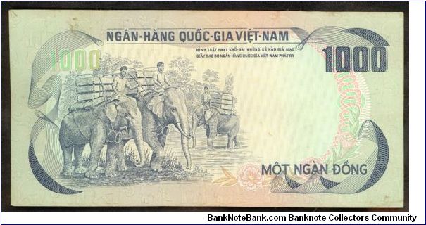 Banknote from Vietnam year 1972