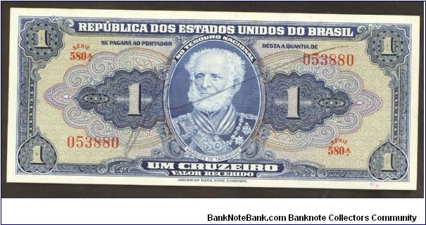 Brazil 1 Cruzeiro 1944 P132. Banknote