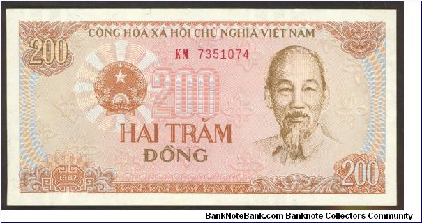 Vietnam 200 Dong 1987 P100. Banknote