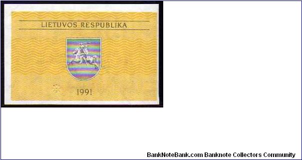 Banknote from Lithuania year 1991