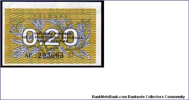 0,20 Talonas
Pk 30 Banknote