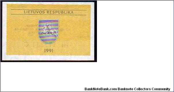 Banknote from Lithuania year 1991