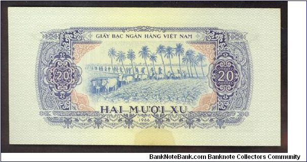 South Vietnam 20 Xu 1966 (1975) P38 Banknote