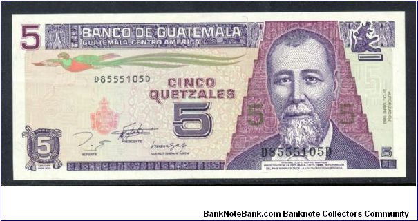 P-88a 5 quetzales Banknote