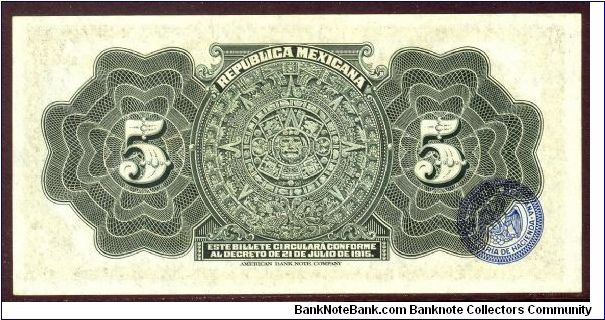 Banknote from Mexico year 1915