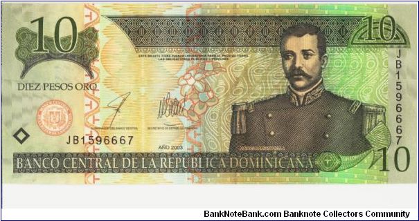 Dominican Republic 2003 10 peso. Special thanks to Yumi-chan! Banknote