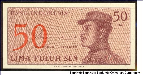 Indonesia 50 Sen 1964 P94. Banknote