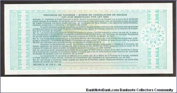 Banknote from Argentina year 1991