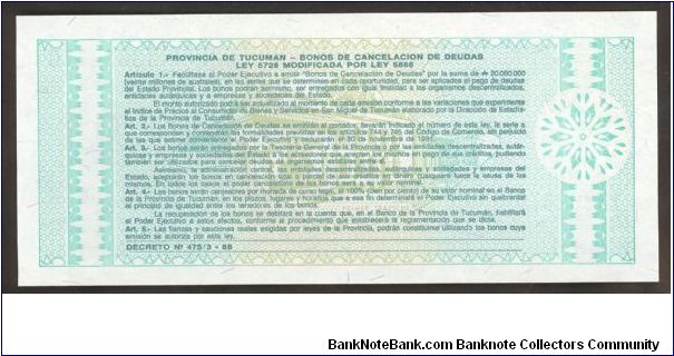 Banknote from Argentina year 1991