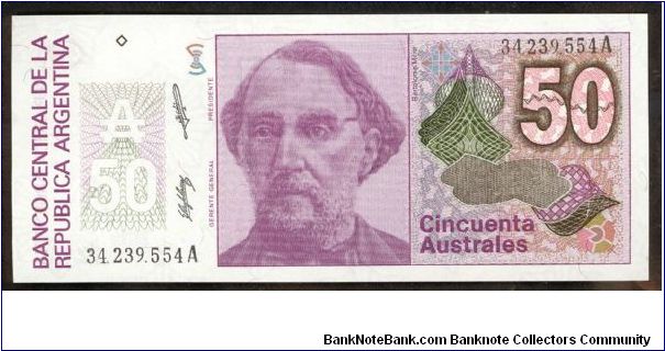 Argentina 50 Australes  1986 P326. Banknote