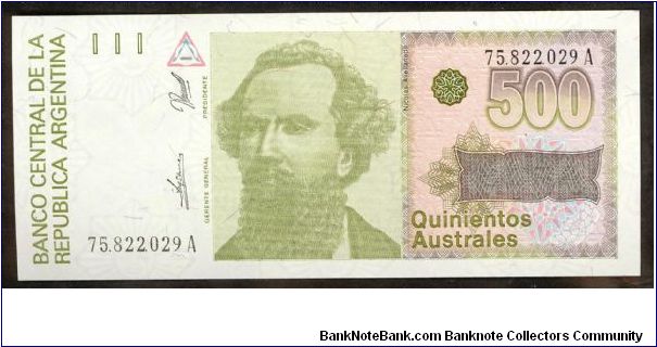 Argentina 500 Aust 1988 P328b. Banknote