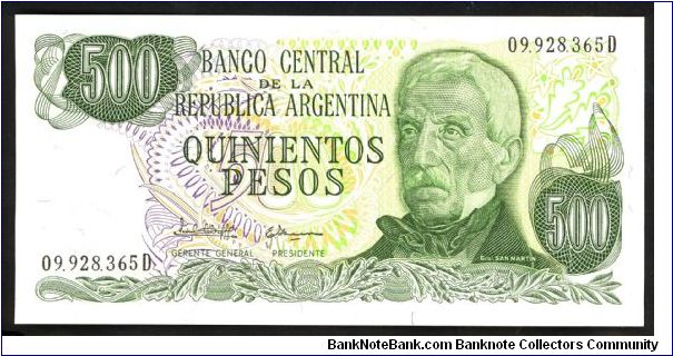 Argentina 500 Pesos 1977 P303. Banknote