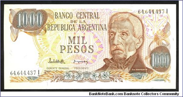 Argentina 1000 Pesos 1976 P304. Banknote